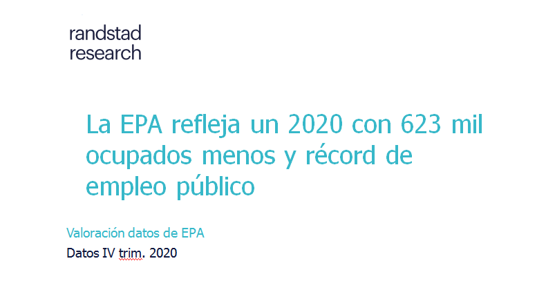 2020 deja 623 mil ocupados menos y 528 mil parados más, mientras que el sector público alcanza cifras de récord de empleo