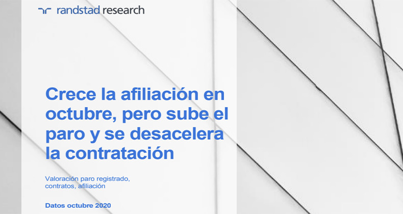 Análisis Randstad Research: Crece la afiliación en octubre, pero sube el paro y se desacelera la contratación