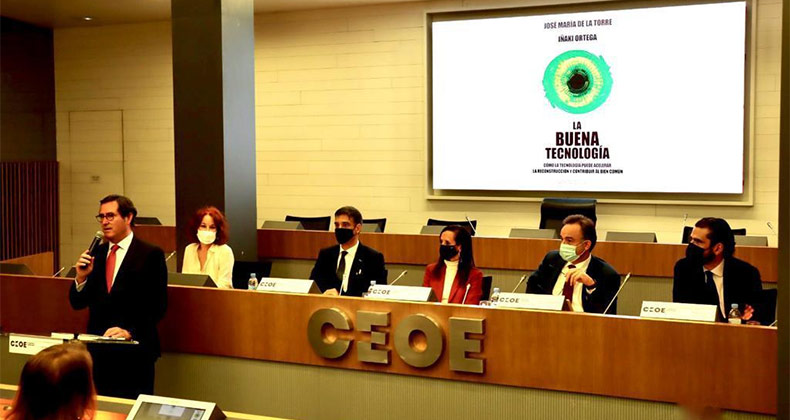 Antonio Garamendi participa en la presentación del libro ‘La buena tecnología’ en CEOE