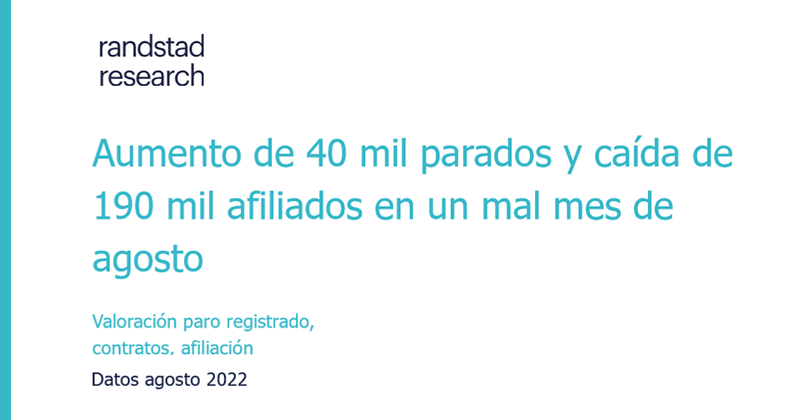Aumento de 40 mil parados y caída de 190 mil afiliados en un mal mes de agosto