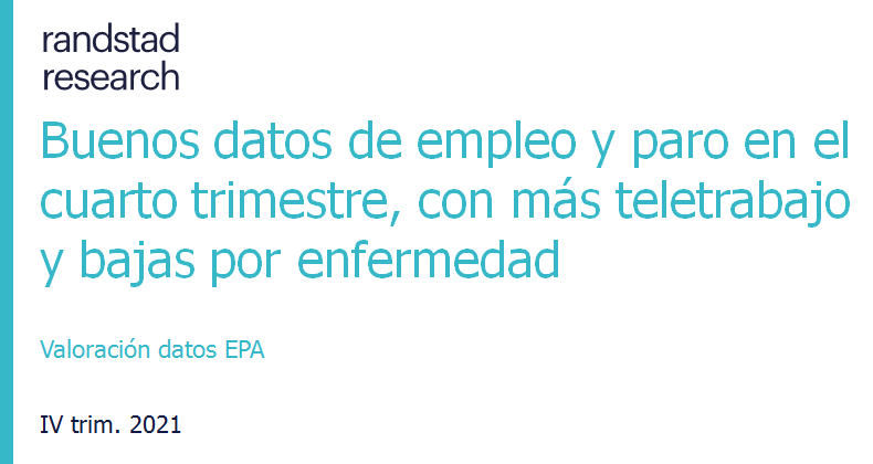 Buenos datos de empleo y paro en el cuarto trimestre, con más teletrabajo y bajas por enfermedad