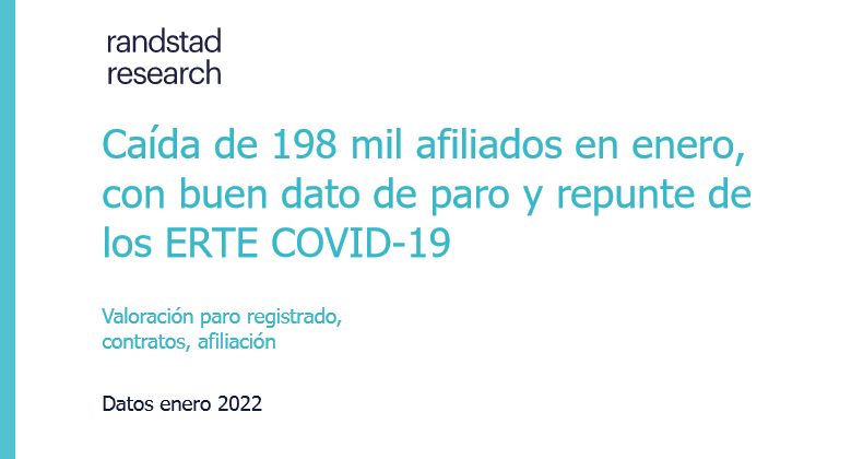 Caída de 198 mil afiliados en enero, con buen dato de paro y repunte de los ERTE COVID-19
