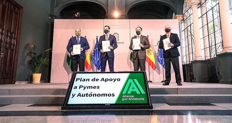 CEA, Cámaras de Andalucía y ATA firman con la Junta el Plan de Apoyo a pymes y autónomos dotado con 666.600.000 de euros
