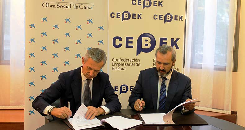 CEBEK y la Obra Social ”la Caixa” firman un acuerdo de colaboración para fomentar el Emprendimiento Empresarial