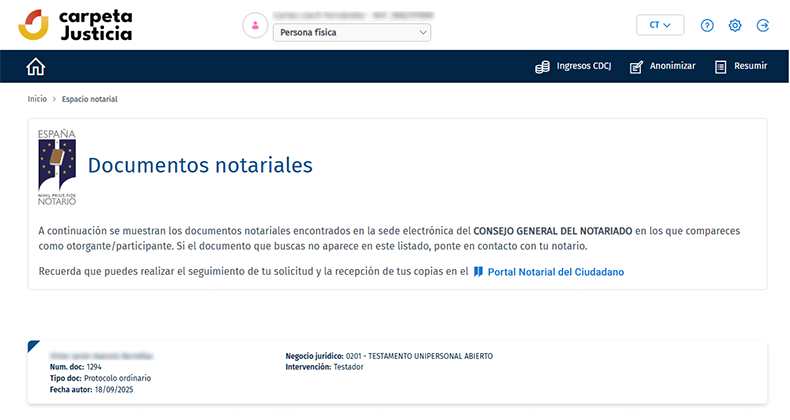 Ciudadanos y empresas ya pueden consultar datos de sus documentos notariales vía online de forma personalizada y segura