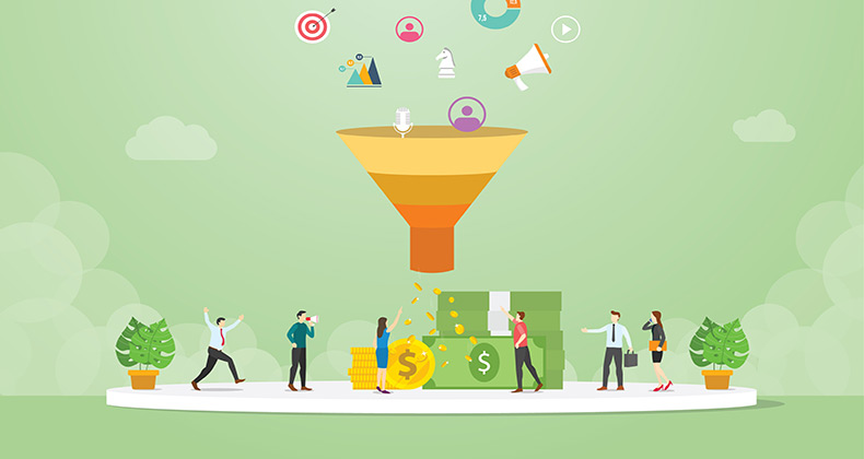 Las cuatro etapas del embudo de ventas del marketing de contenidos