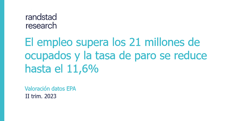 El empleo supera los 21 millones de ocupados y la tasa de paro se reduce hasta el 11,6%