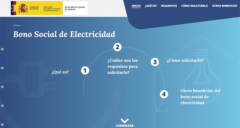 El Ministerio de Energía abre una página web para informar sobre el nuevo bono social eléctrico