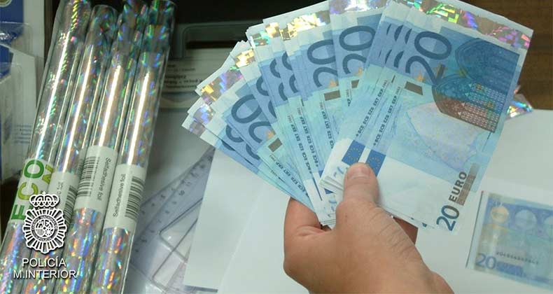 El número de billetes de euro falsos cae 6,2% en la primera mitad de 2017