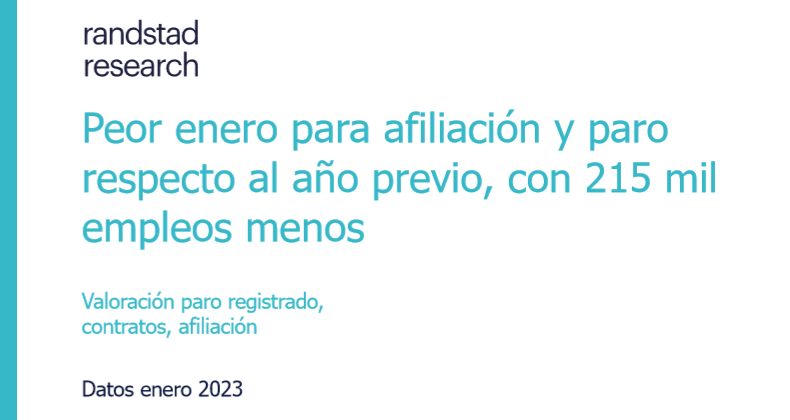 Peor enero para afiliación y paro respecto al año previo, con 215 mil empleos menos
