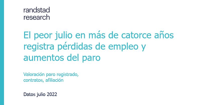 El peor julio en más de catorce años registra pérdidas de empleo y aumentos del paro