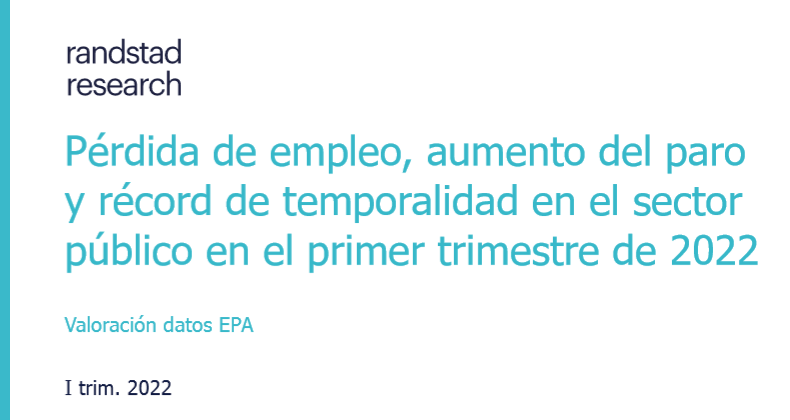 Pérdida de empleo, aumento del paro y récord de temporalidad en el sector público en 2022 T1