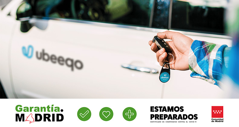 Ubeeqo recibe el identificativo Garantía Madrid de la Comunidad de Madrid por sus medidas frente al Covid-19